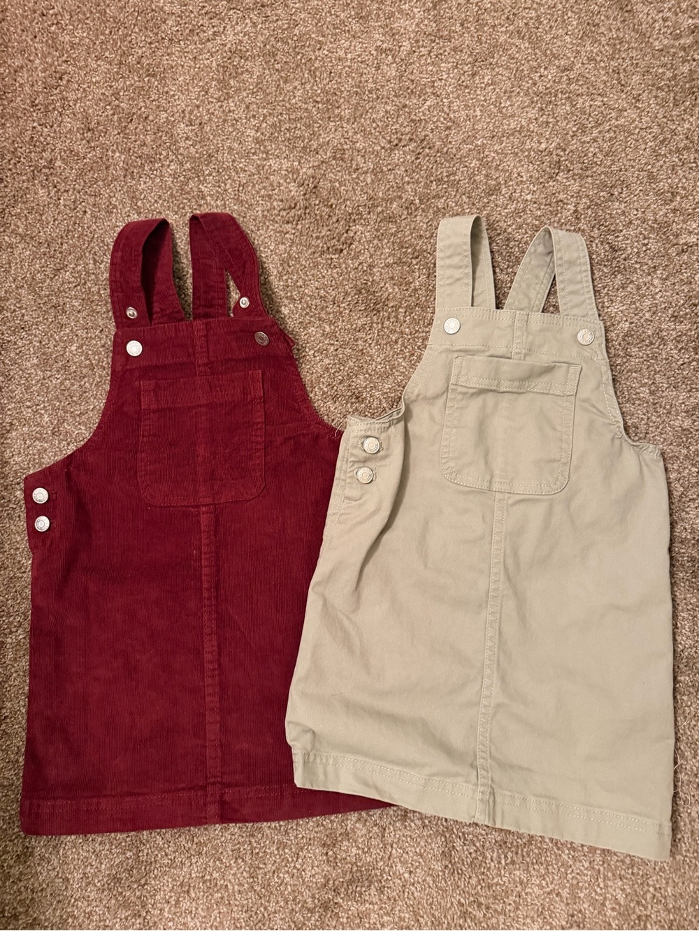 GAP Kids Corduroy Pinafore Dresses (BUNDLE) - Wine and Tan